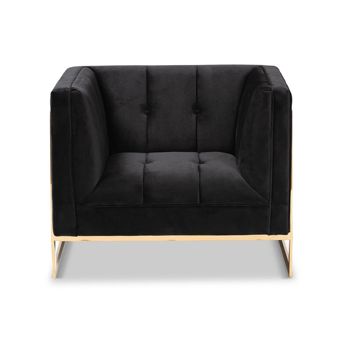 Ambra Armchair With Gold Tone Frame