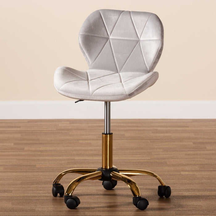 Savara Swivel Office Chair/Grey Velvet