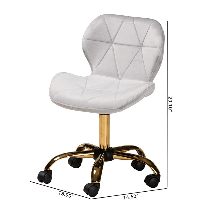 Savara Swivel Office Chair/Grey Velvet