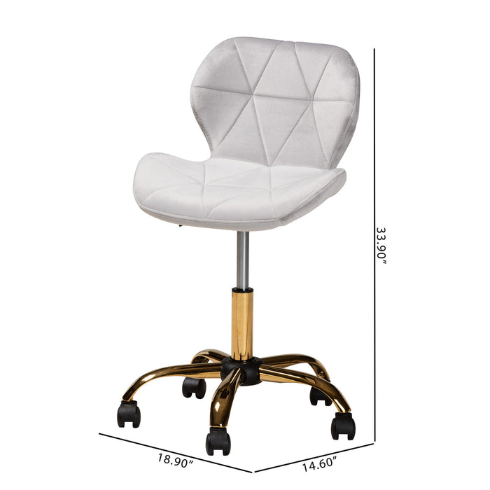 Savara Swivel Office Chair/Grey Velvet
