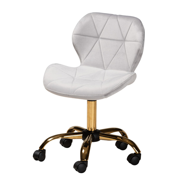 Savara Swivel Office Chair/Grey Velvet