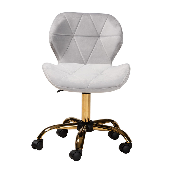 Savara Swivel Office Chair/Grey Velvet