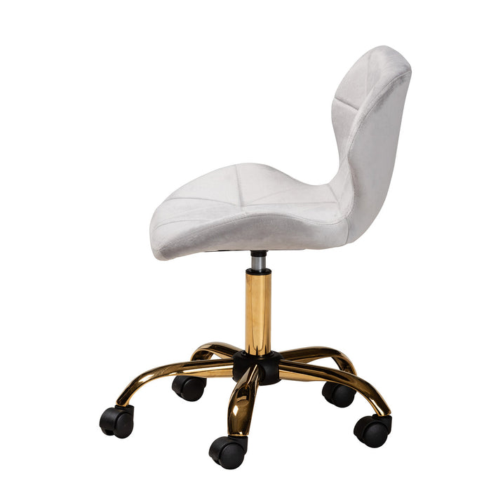 Savara Swivel Office Chair/Grey Velvet