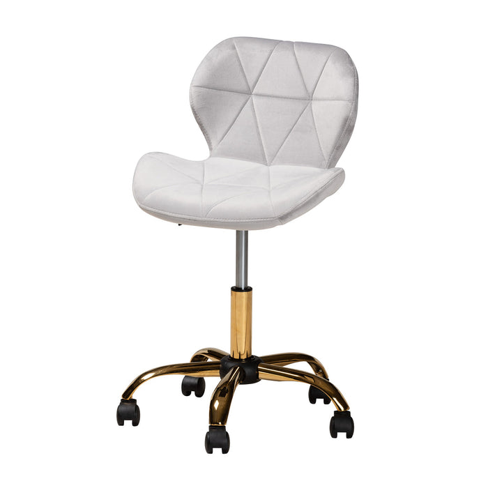 Savara Swivel Office Chair/Grey Velvet