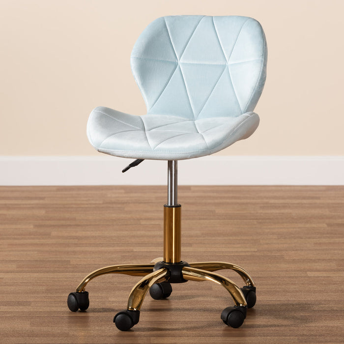 Savara Swivel Office Chair/Aqua Velvet