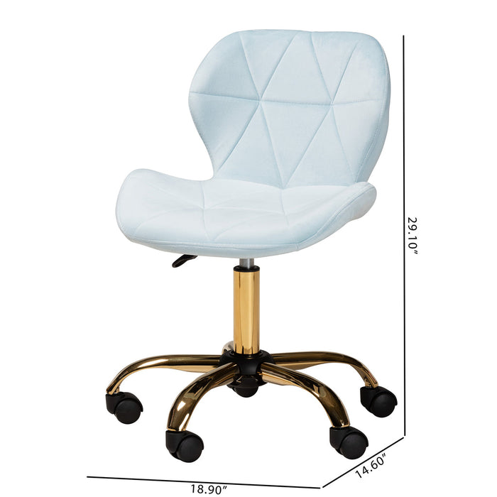 Savara Swivel Office Chair/Aqua Velvet