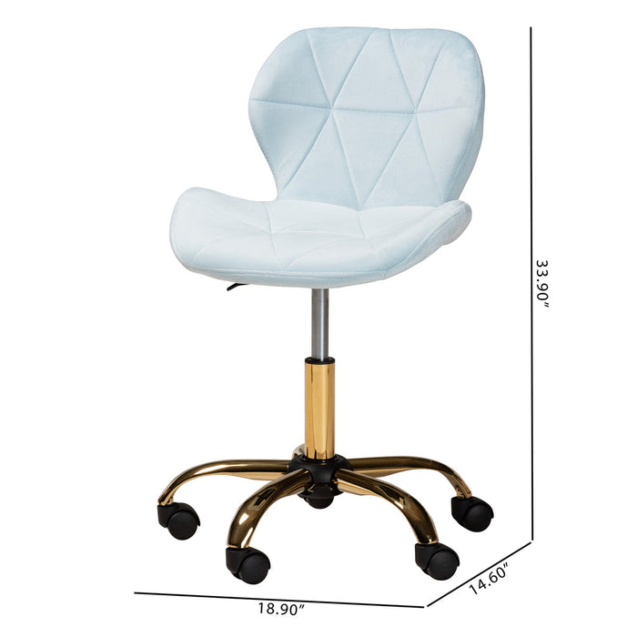 Savara Swivel Office Chair/Aqua Velvet