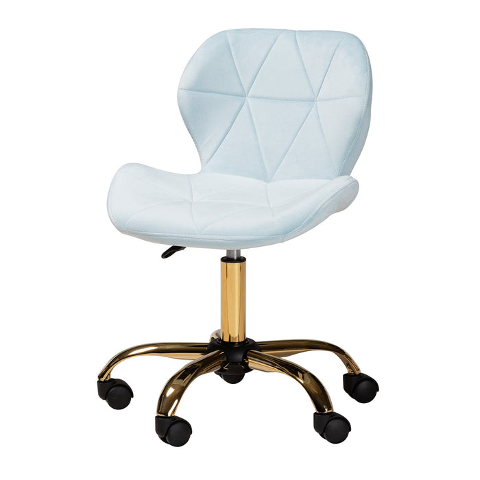 Savara Swivel Office Chair/Aqua Velvet