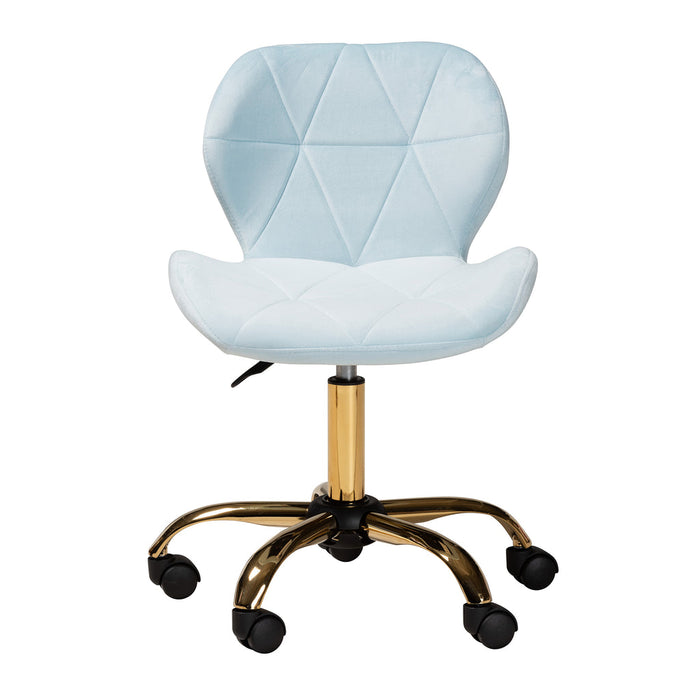 Savara Swivel Office Chair/Aqua Velvet