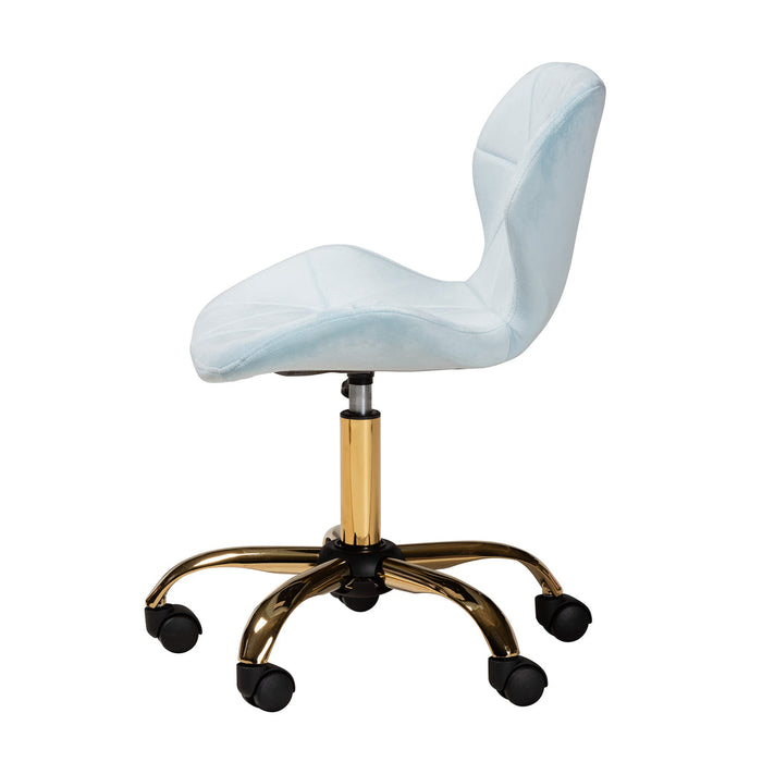Savara Swivel Office Chair/Aqua Velvet