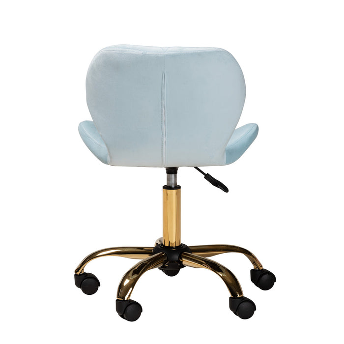 Savara Swivel Office Chair/Aqua Velvet