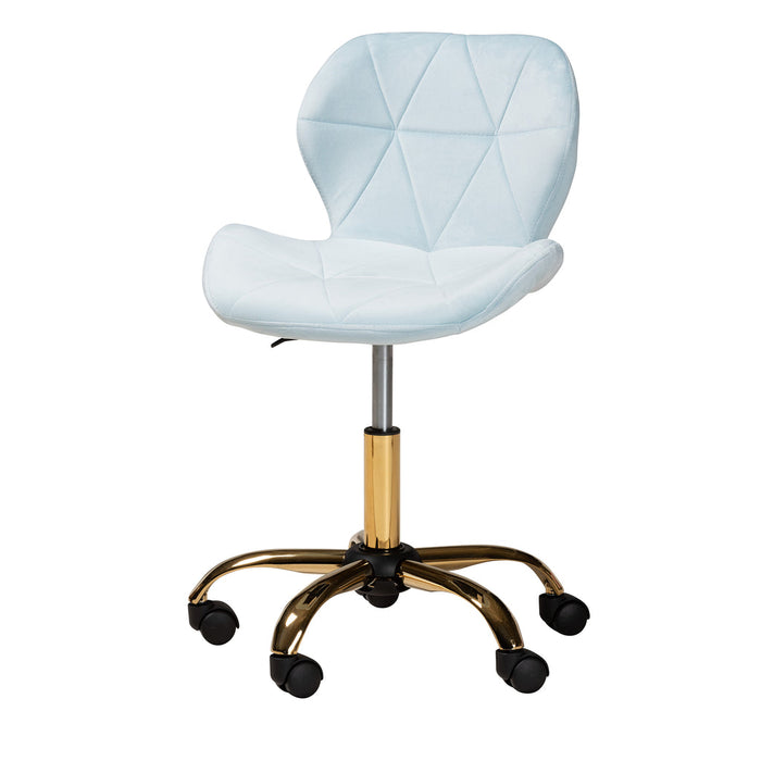 Savara Swivel Office Chair/Aqua Velvet