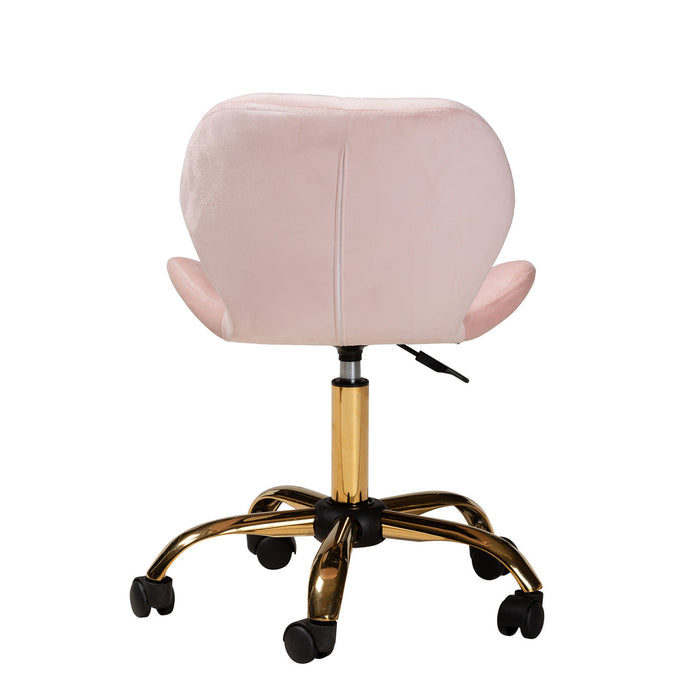 Savara Swivel Office Chair/Pink Velvet