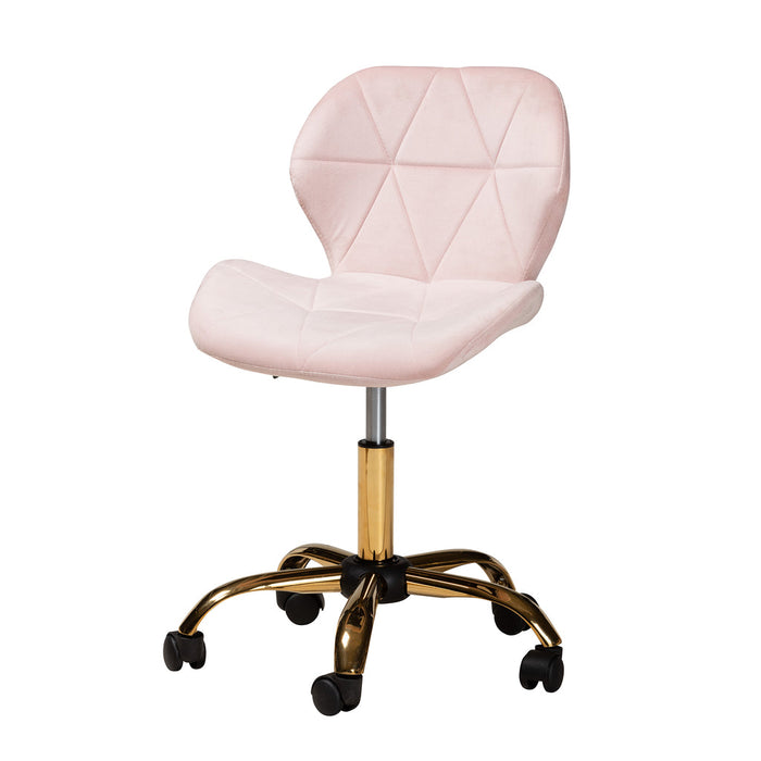 Savara Swivel Office Chair/Pink Velvet