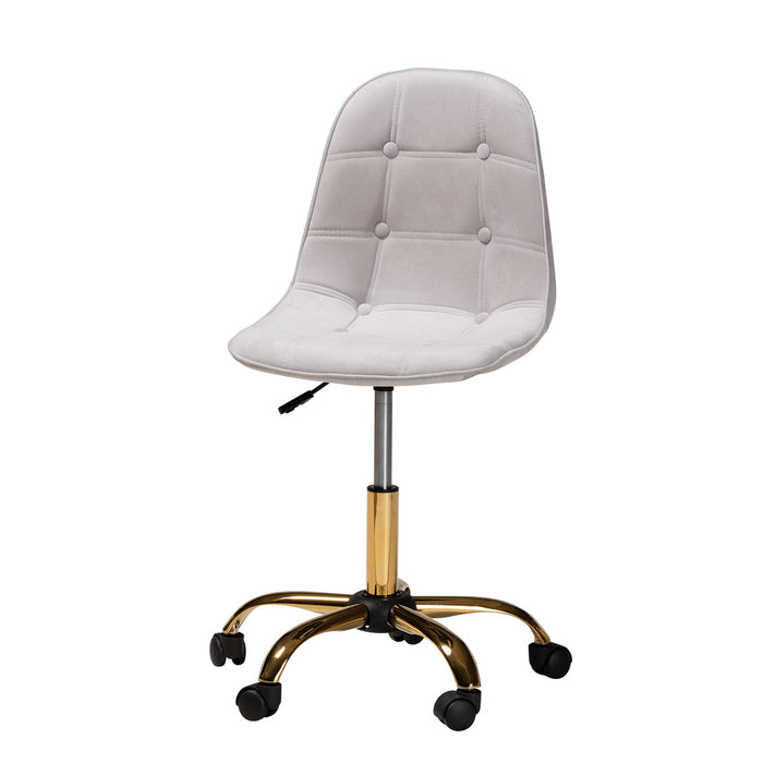 Kabira Swivel Office Chair/Grey Velvet