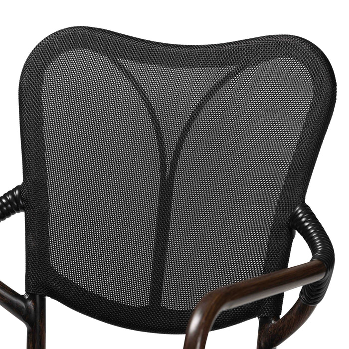 Erling Modern 2 Piece Outdoor Dining Chair Set/Black/Brown