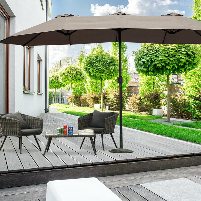 15 ft Double-Sided Outdoor Patio Umbrella with Crank without Base - Cool Stuff & Accessories