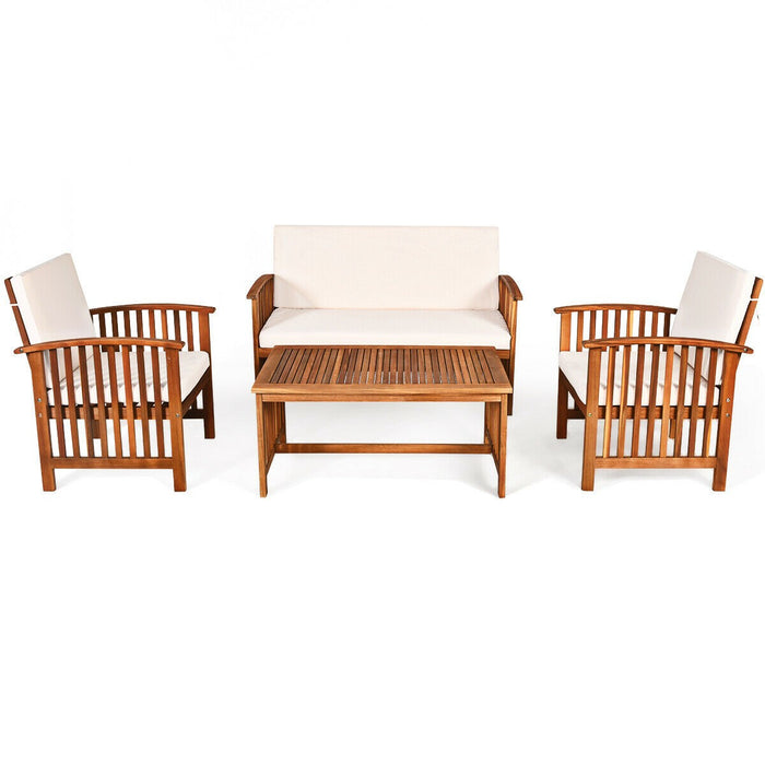 4PCS Patio Solid Wood Furniture Set - Cool Stuff & Accessories