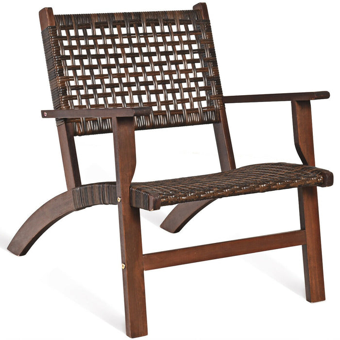 3PCS Outdoor Wooden Patio Rattan Furniture Set - Cool Stuff & Accessories