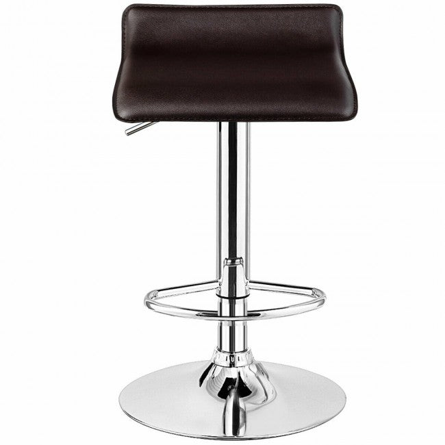 PU Leather Backless Bar Stools Set Of 2/Coffee