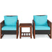 3 Pcs Patio Wicker Furniture Sofa Set with Wooden Frame and Cushion - Cool Stuff & Accessories