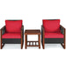3 Pcs Patio Wicker Furniture Sofa Set with Wooden Frame and Cushion - Cool Stuff & Accessories