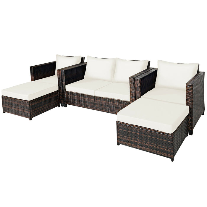 5 Pcs Patio Cushioned Rattan Furniture Set - Cool Stuff & Accessories