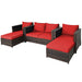 5 Pcs Patio Cushioned Rattan Furniture Set - Cool Stuff & Accessories
