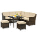 6 Pcs Patio Rattan Dining Sofa Funiture Set - Cool Stuff & Accessories