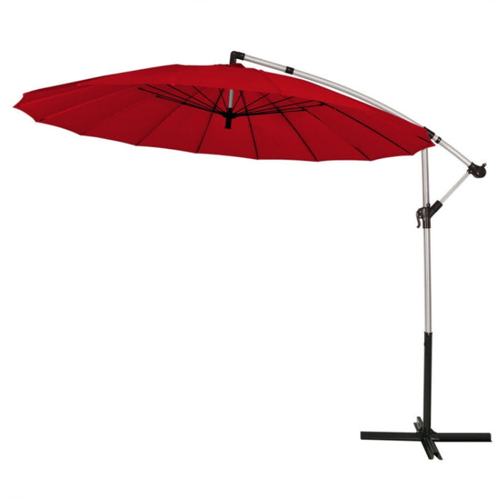 10 Feet Patio Offset Umbrella/Dark Red