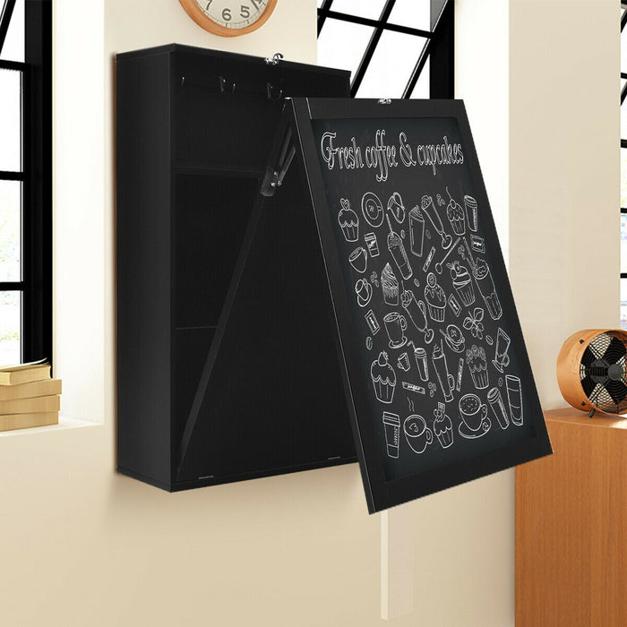 Convertible Wall Mounted Table with A Chalkboard/Black - Cool Stuff & Accessories