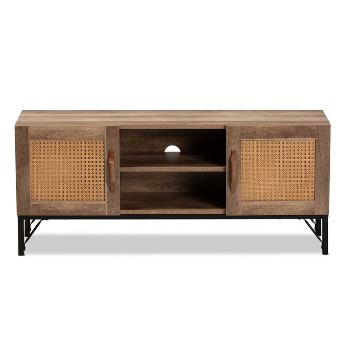 Veanna Bohemian Rattan 2 Door Tv Stand
