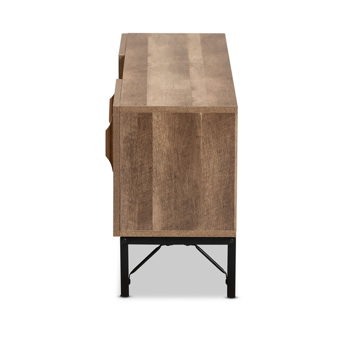 Veanna Bohemian Rattan 2 Door Tv Stand