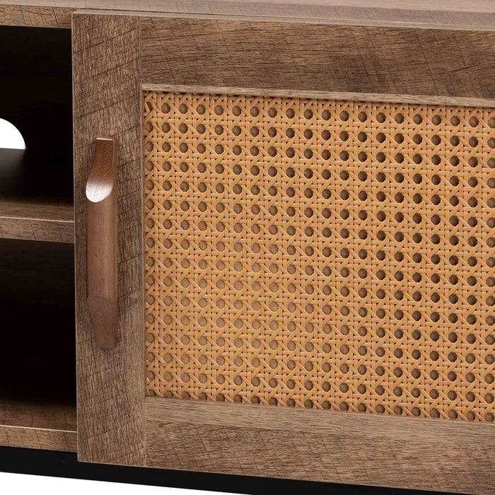 Veanna Bohemian Rattan 2 Door Tv Stand