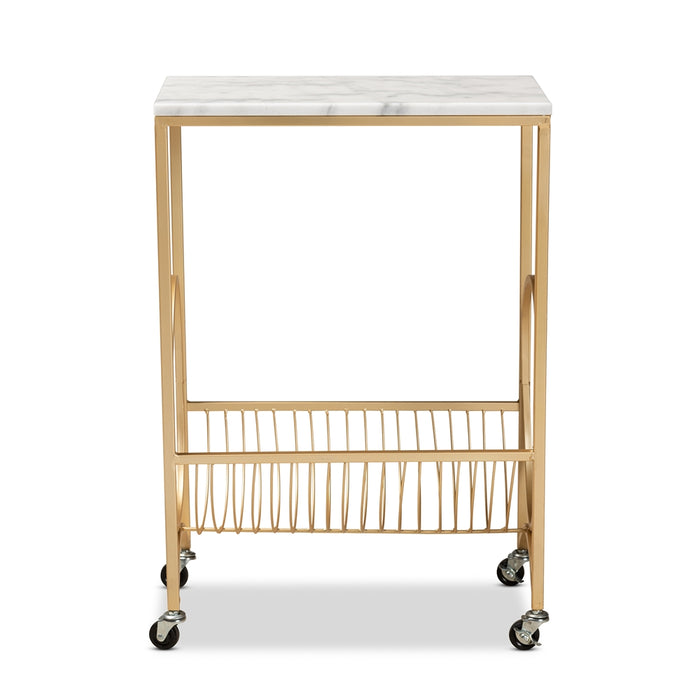 Jacek Wine Cart With Marble Tabletop