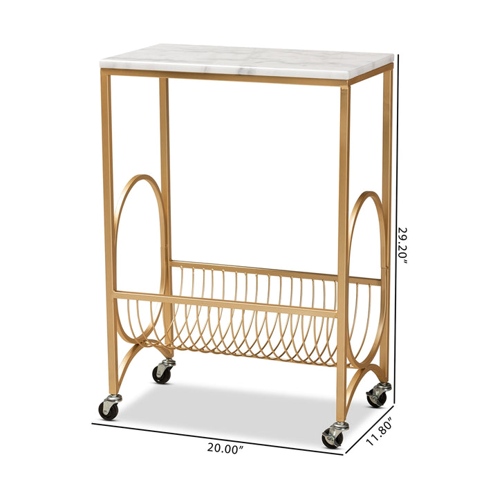Jacek Wine Cart With Marble Tabletop