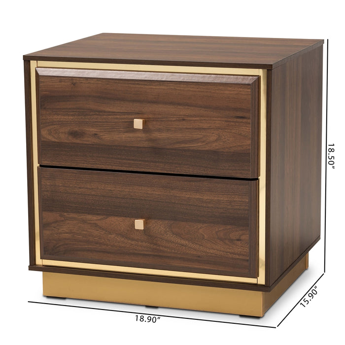 Cormac 2 Drawer Night Stand/Walnut