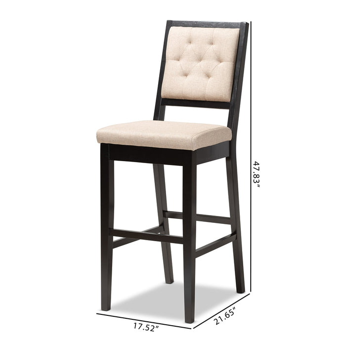Gideon Bar Stool/ Sand Dark Brown