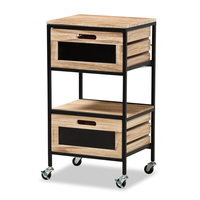Olinda Industrial Wood End Table