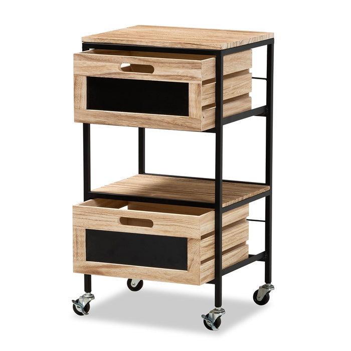 Olinda Industrial Wood End Table