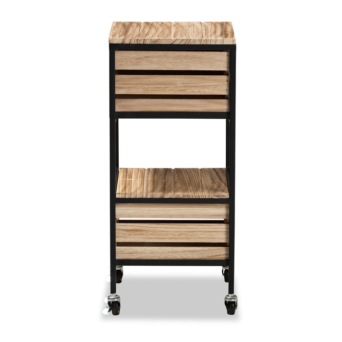 Olinda Industrial Wood End Table