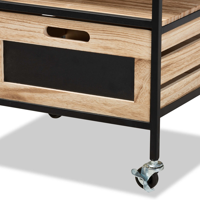 Olinda Industrial Wood End Table