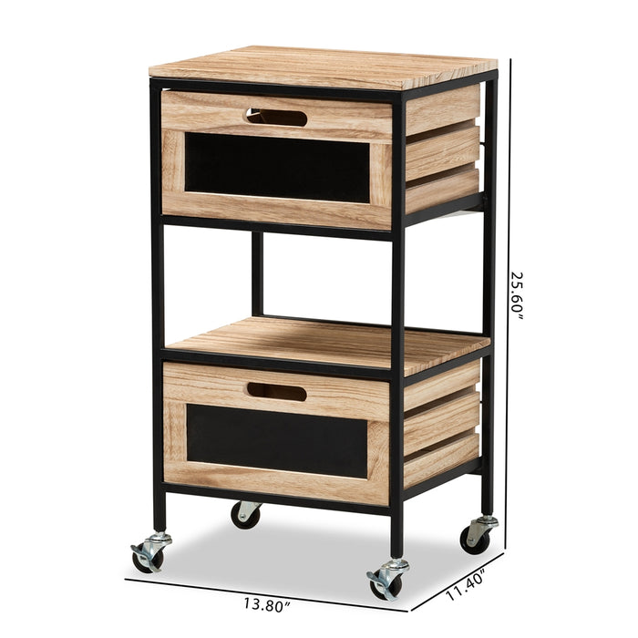 Olinda Industrial Wood End Table