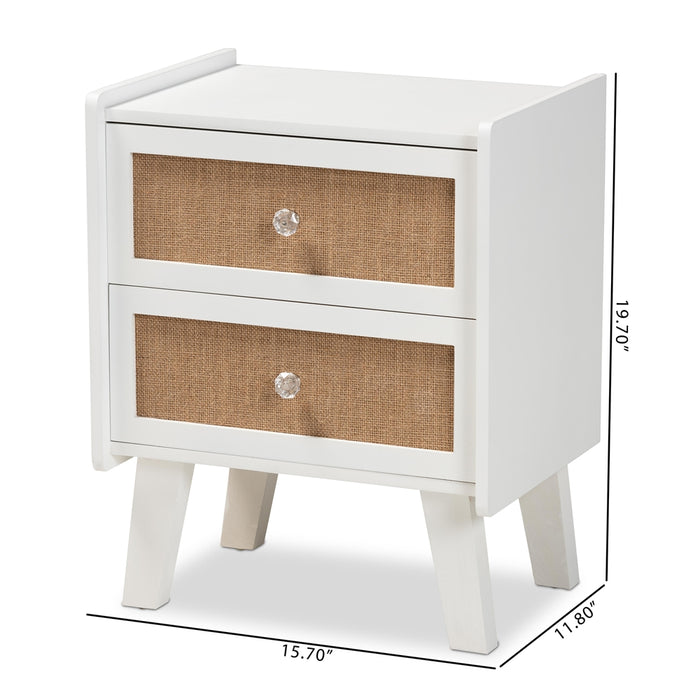 Balta 2 Drawer Night Stand/White