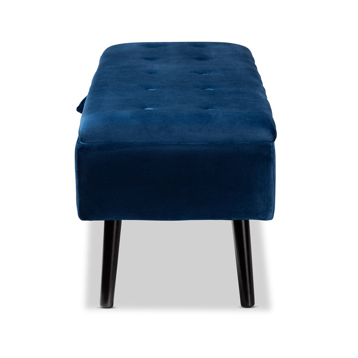 Caine Modern Wood Storage Bench/ Navy Blue