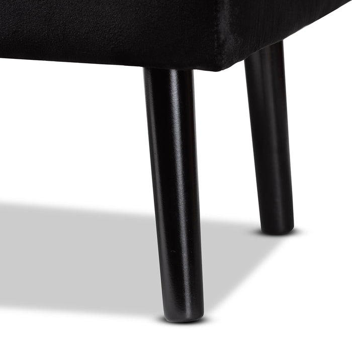 Caine Modern Wood Storage Bench/ Black Velvet