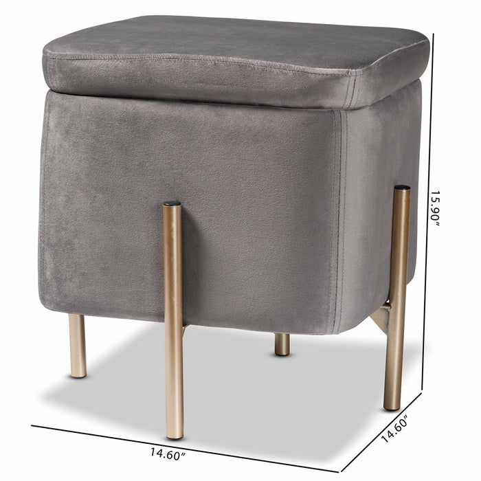 Aleron Storage Ottoman/Grey