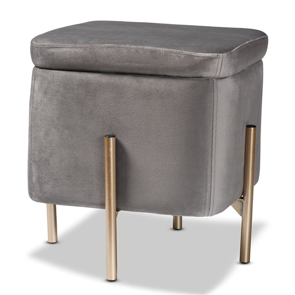 Aleron Storage Ottoman/Grey