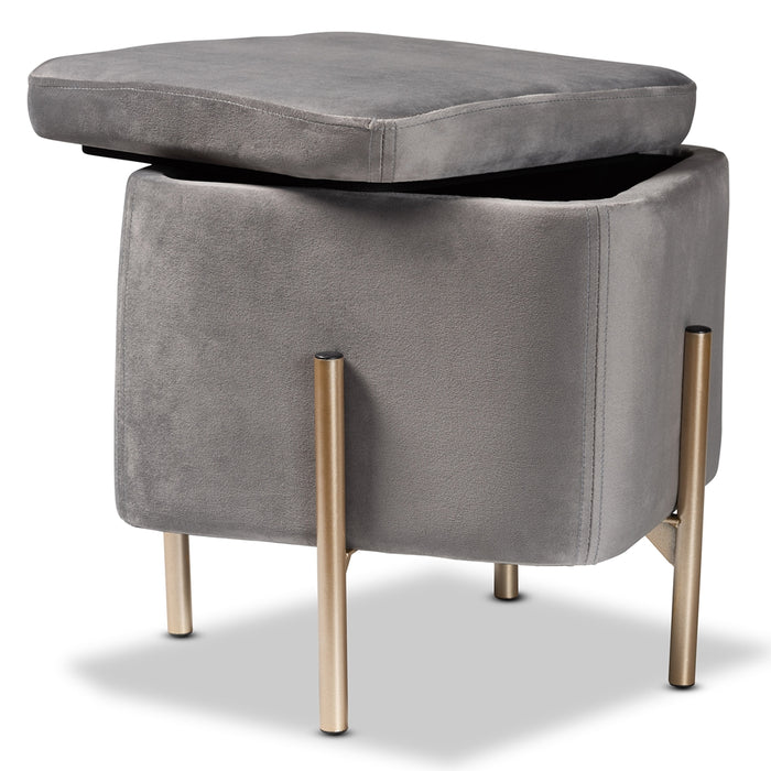 Aleron Storage Ottoman/Grey