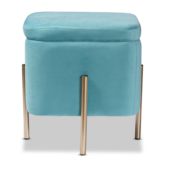 Aleron Storage Ottoman/Light Blue
